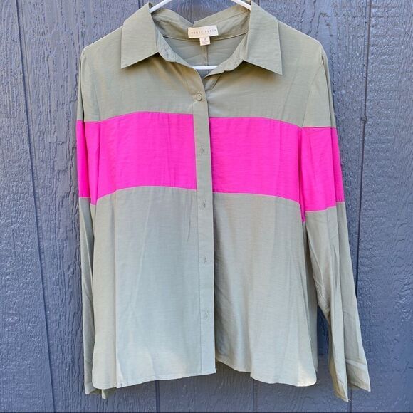 Honey Punch Button Front Blouse - Picture 2 of 5
